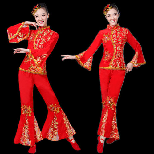 秧歌服中老年演出服舞蹈服扇子舞