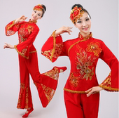 秧歌服演出服2025年新款 女成人民族扇子舞蹈服中老年腰鼓舞服套装