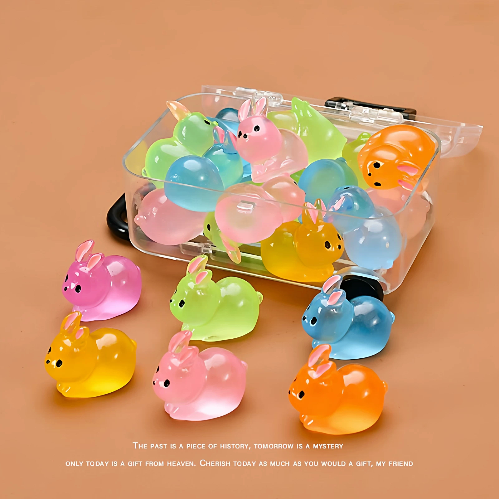 超可爱夜光长耳兔公仔模型