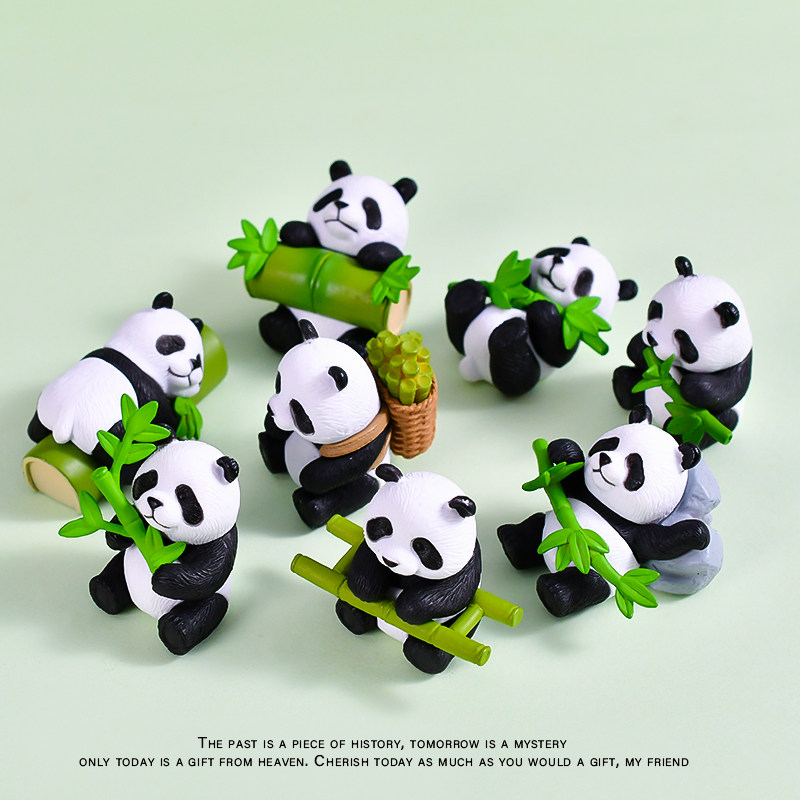 超萌竹子大熊猫公仔仿真动物模型