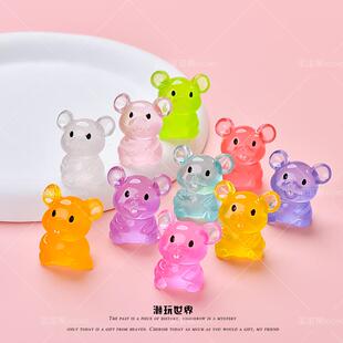 超可爱夜光大耳朵老鼠玩偶仿真小动物潮玩桌面发光小摆件儿童玩具