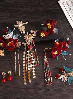新中式马面裙头饰古风发簪