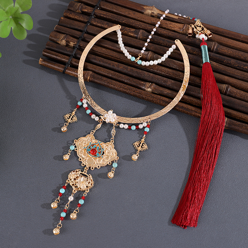 古风平安锁璎珞项链长款