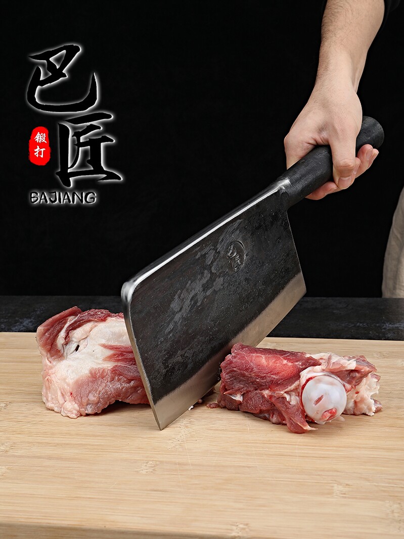 Ba Carpenter handmade forged plus heavy type bone cutter Bone cutter Bone cutter Commercial butcher meat cutter High carbon steel