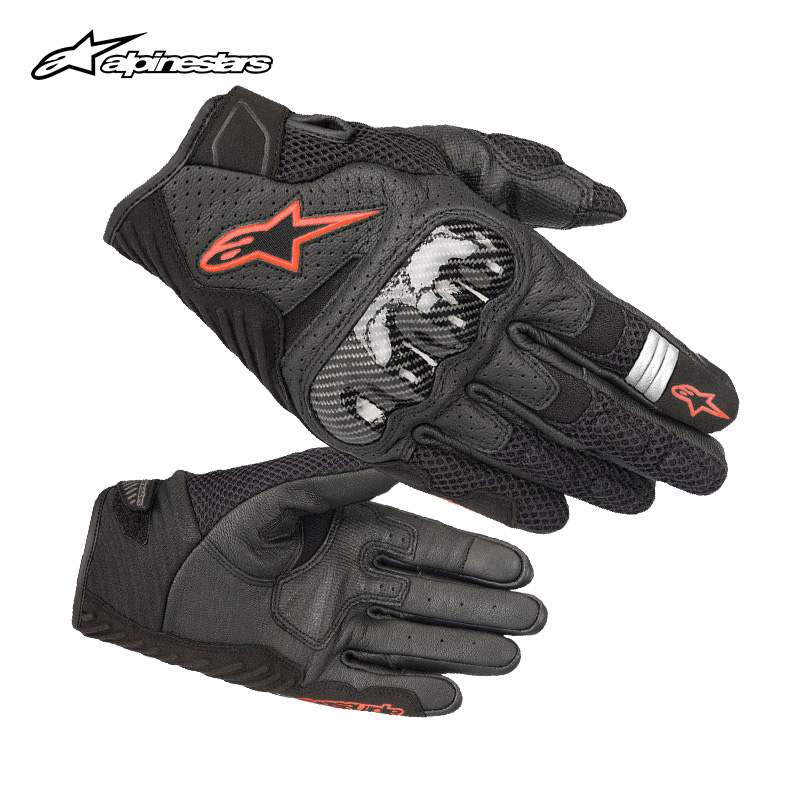 Alpinestars a星alpinestars摩托车骑行手套夏季机车骑士装备皮手套男SMX-1 v2