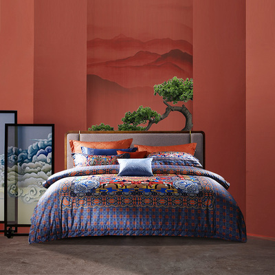 富安娜四件套80支匹马棉高端轻奢纯棉全棉四季床品套件2024年新款