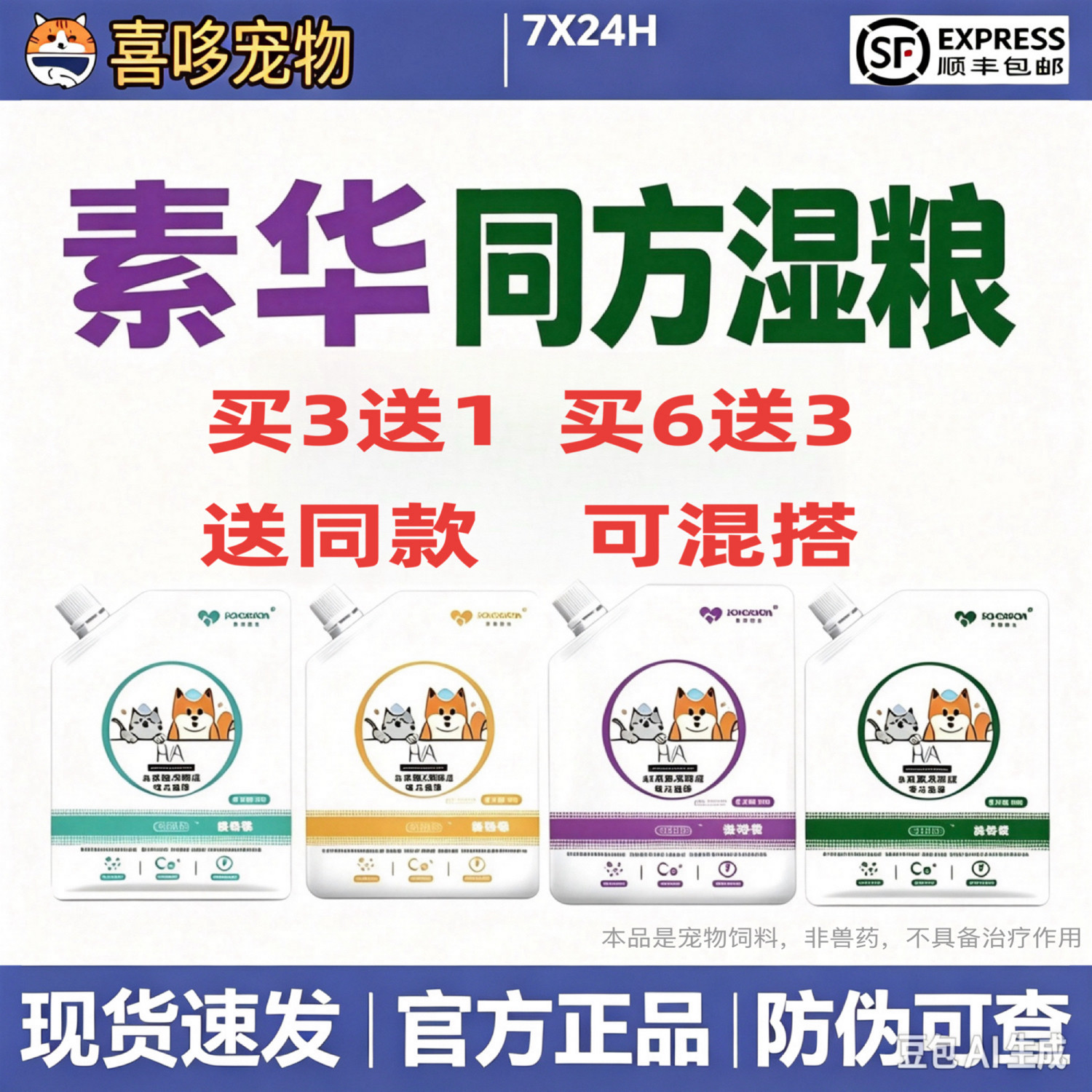 素华同方全系列湿粮85g/袋犬猫通用