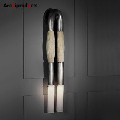 中山工厂直销Horsehair Sconce法国复古玄关卧室马毛壁灯全铜客厅