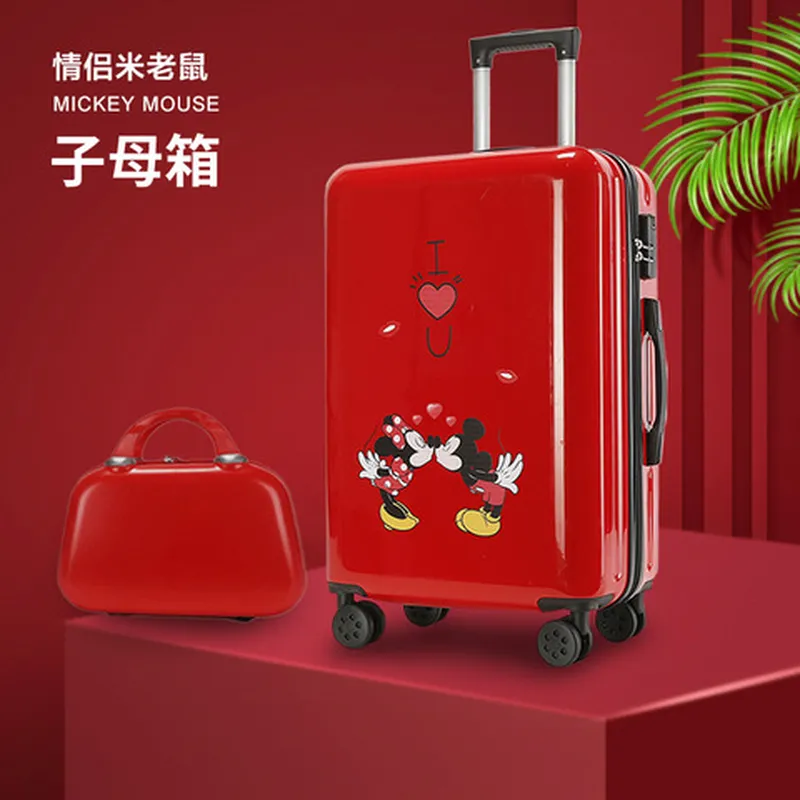 红色箱子行李箱用婚礼嫁妆结婚拉杆箱密码箱旅行箱新娘陪嫁女皮箱