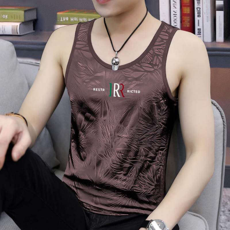 冰丝背心男无袖t恤夏季速干健身无痕网眼透气跨栏运动吊带男款潮