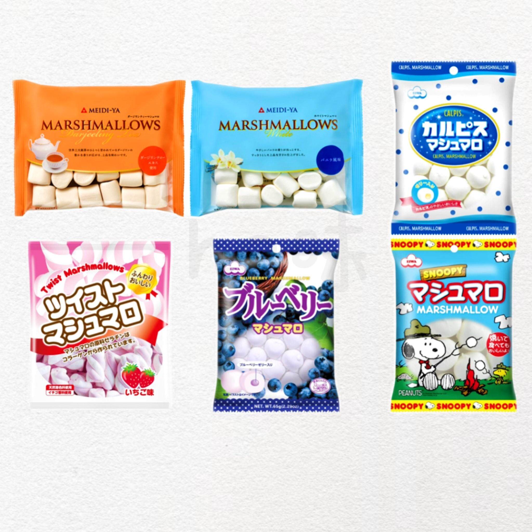 日本直邮明治屋棉花糖咖啡红茶乳酸菌蓝莓夹心软糖低卡休闲零食