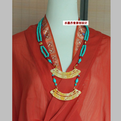 陈都灵翘楚同款楚朝古装造型双层项链 战国袍璎珞仿玉衡秦汉