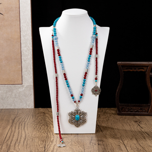 原创民族风藏银不对称璎珞 旅拍大祭司傩戏项链 古装汉服配饰