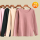 女秋冬双面德绒打底衫 T恤加绒加厚磨毛上衣 无痕内搭休闲保暖长袖