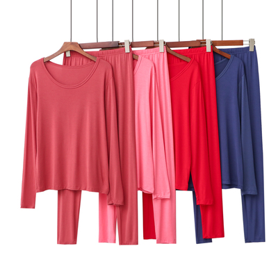 莫代尔打底衫200斤薄款秋衣套装