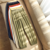 小脚束脚宽松休闲萝卜裤 棉麻九分灯笼裤 显瘦哈伦运动裤 薄款 女夏季