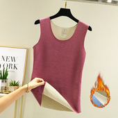 双面德绒打底衫 舒适加绒加厚保暖内搭吊带女士秋冬季 无痕内穿背心