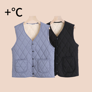 秋冬防风保暖内搭马甲加绒加厚男女款中老年大码马夹坎肩外套背心