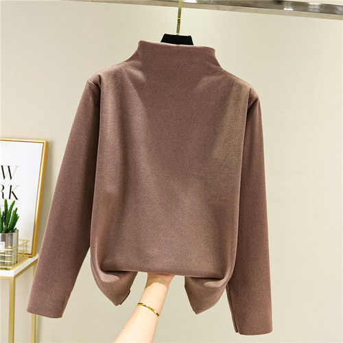 半高领加厚德绒女韩版长袖