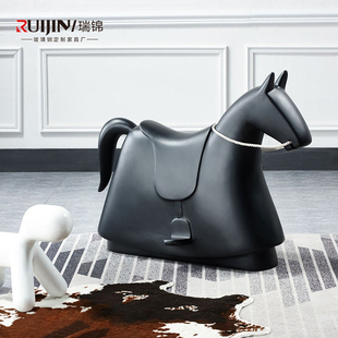 儿童玻璃钢摇摆渡渡马玩具椅照相馆装饰雕塑摆件幼儿园木马玩具