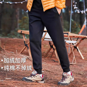 唐狮集团DESSO纯棉加绒裤子男冬季加厚保暖休闲裤男士束脚运动裤