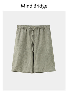 MB MindBridge【亚麻100%】男士薄款五分裤2026夏季宽松短裤