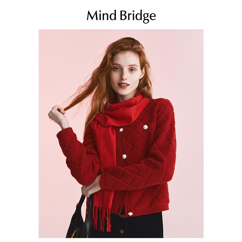 MB MindBridge2026春季小香风针织女士老钱风毛衣纯羊毛开衫外套,女装/女士精品,毛衣,淘宝优惠券,粉丝福利购,淘宝优惠卷