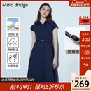 裙夏季 收腰裙子女士短袖 MindBridge百家好韩系通勤衬衫 连衣裙