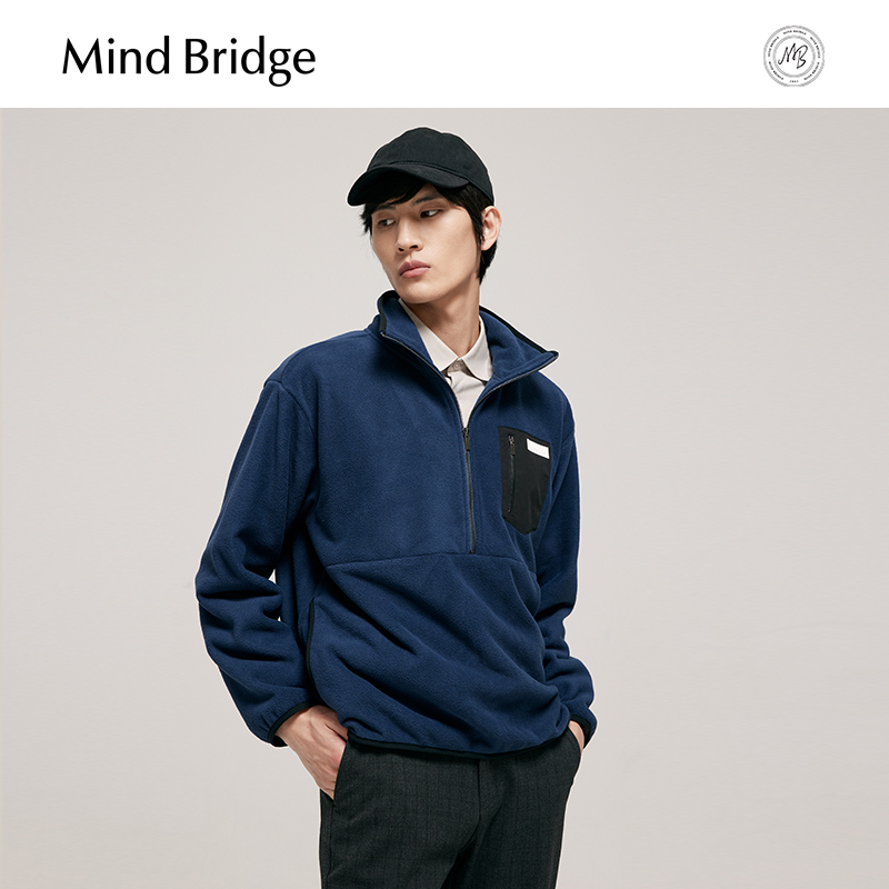 MindBridge半高領拉鏈搖粒絨衛衣