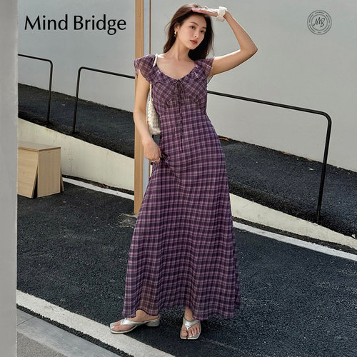 MindBridge复古格纹吊带裙
