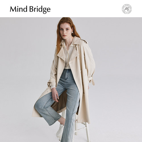 MindBridge简约纯色风衣