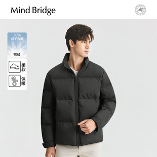 保暖外套2025年冬立领羽绒服 纯色宽松面包服厚款 Mind Bridge男士