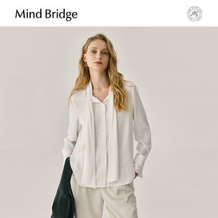 MindBridge秋季 气质衬衫 法式 通勤上衣 女飘带长袖 衬衣2025新款