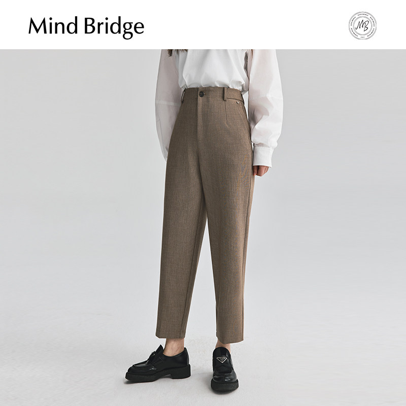 Mind Bridge春季复古通勤九分裤2026新款宽松显瘦休闲裤女士裤子,女装/女士精品,休闲裤,淘宝优惠券,粉丝福利购,淘宝优惠卷