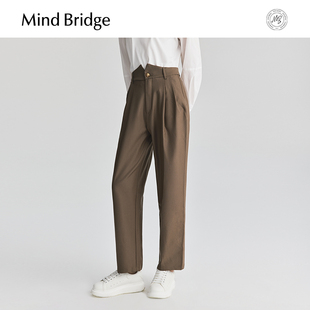 女士简约休闲裤 子纯色百搭直筒裤 Bridge2025秋设计感通勤裤 Mind