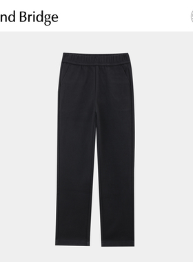 Mind Bridge2025年秋简约百搭直筒休闲裤女士显瘦通勤黑色长裤