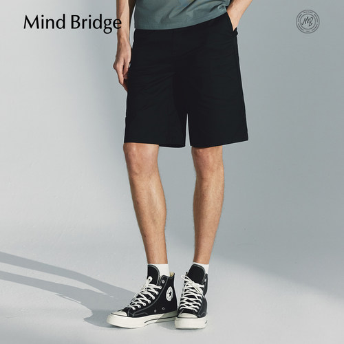 MindBridge纯色宽松工装五分裤
