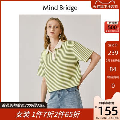 MindBridge条纹短袖POLO衫