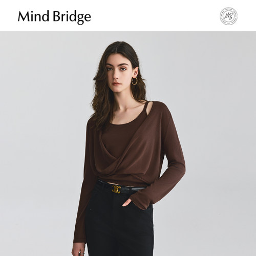 MindBridge法式扭结针织罩衫