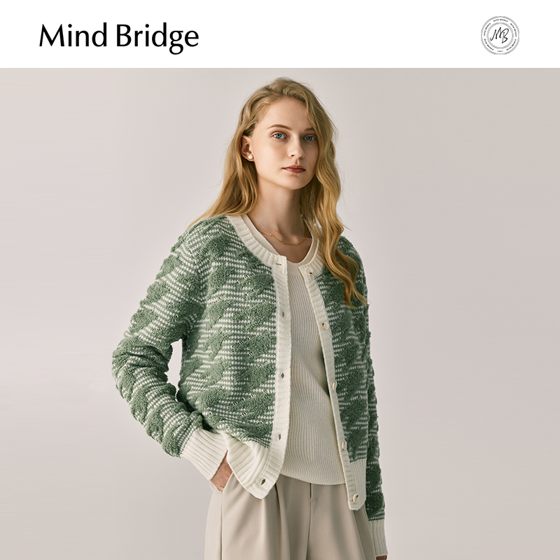MindBridge圆领毛衣开衫