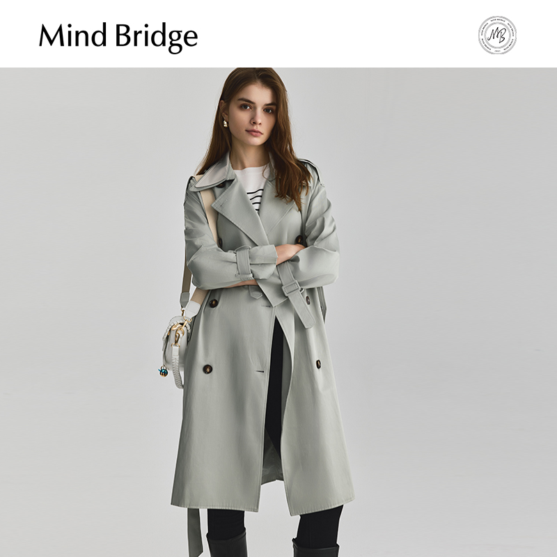 MindBridge中长款秋季风衣外套