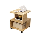 Несколько углов современной минималистской гостиной на журнальном столике, несколько уголков боковой шкафа, многофункциональный маленький стол