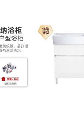 门店同款 科勒浴室柜组合洗脸盆落地式小户型挂墙式卫浴柜75836T