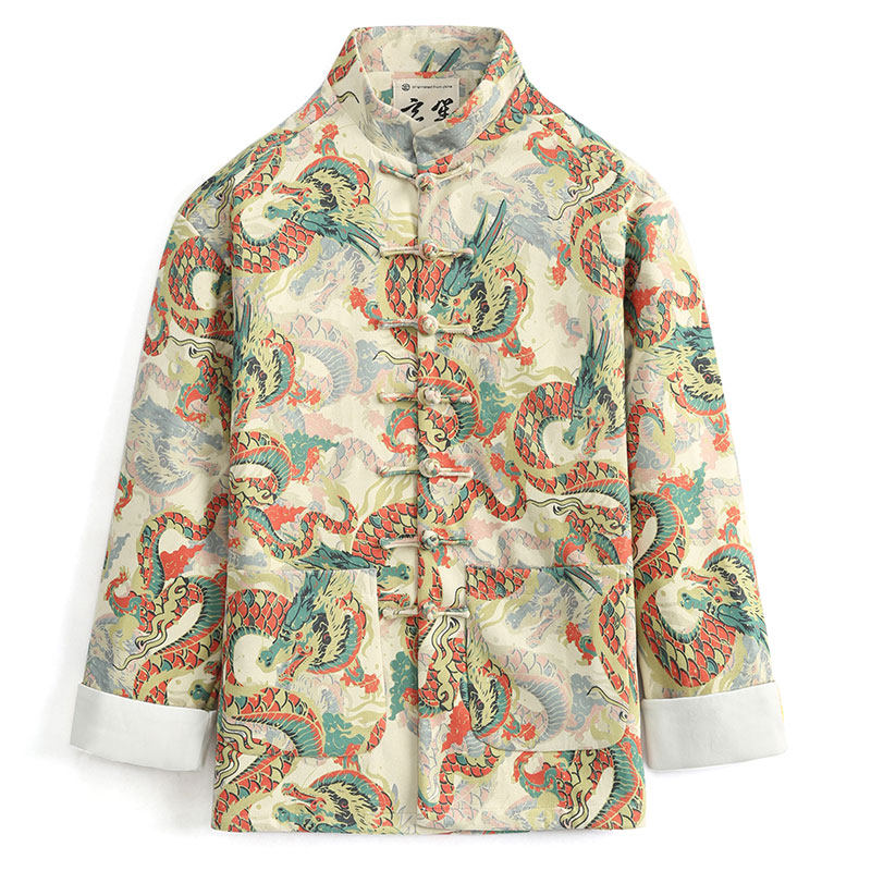 〈生龙活虎〉秋冬款原创中国风男装国潮龙纹印花中式盘扣唐装情侣,男装,唐装,淘宝优惠券,粉丝福利购,淘宝优惠卷