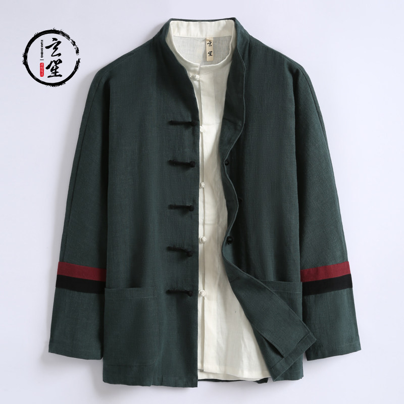 春秋季外套苎麻改良汉服古风唐装