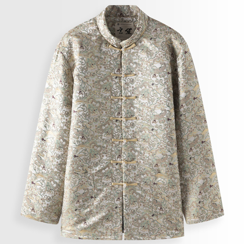 冬季中国风棉服男新中式手工盘扣保暖棉袄龙纹提花宽松唐装外套男,男装,唐装,淘宝优惠券,粉丝福利购,淘宝优惠卷