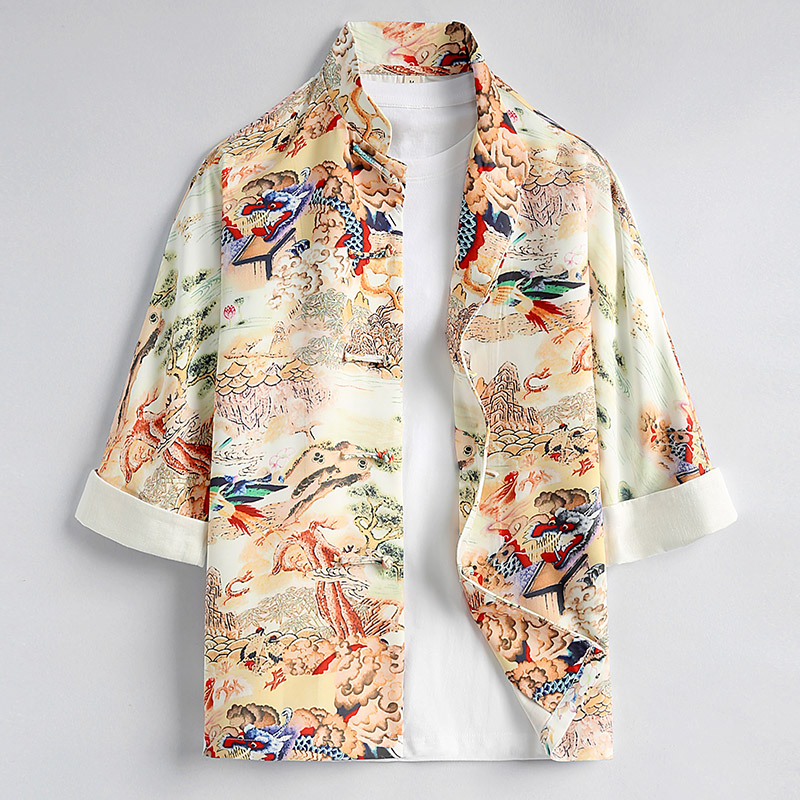 春夏季唐装玄笙中国风男装