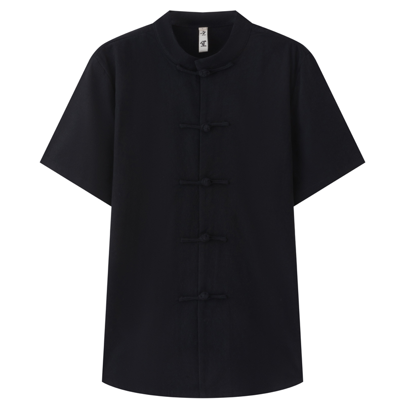 中国风棉麻短袖衬衫男薄款夏季唐装宽松休闲短袖衬衣中式复古男装