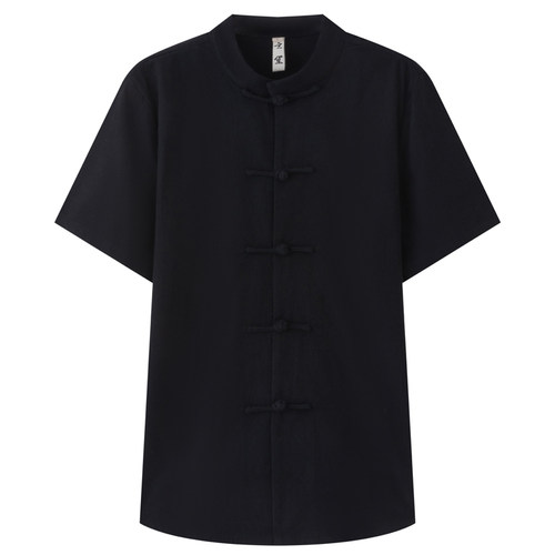 中国风棉麻短袖衬衫男薄款夏季唐装宽松休闲短袖衬衣中式复古男装