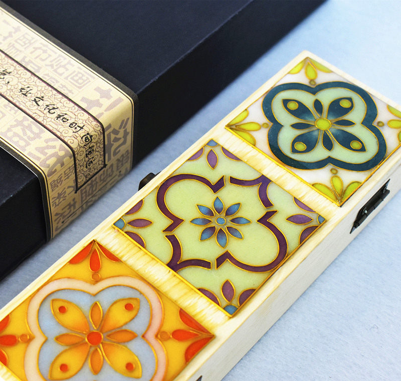 手作文创掐丝珐琅木质笔盒纯手工制作精美文具送同学送好友定制款